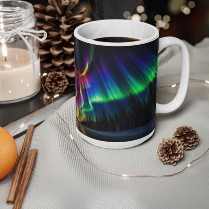 Aurora Borealis Coffee Mug — Northern Lights Ceramic Mug (11oz/15oz)