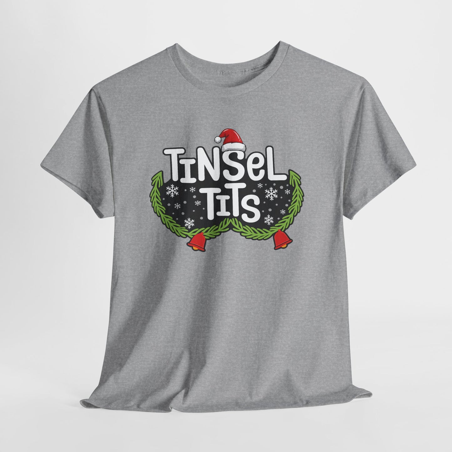 T-Shirt — "Tinsel Tits" Funny Christmas Wreath Holiday Tee
