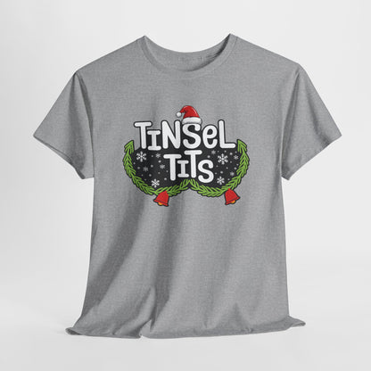 T-Shirt — "Tinsel Tits" Funny Christmas Wreath Holiday Tee