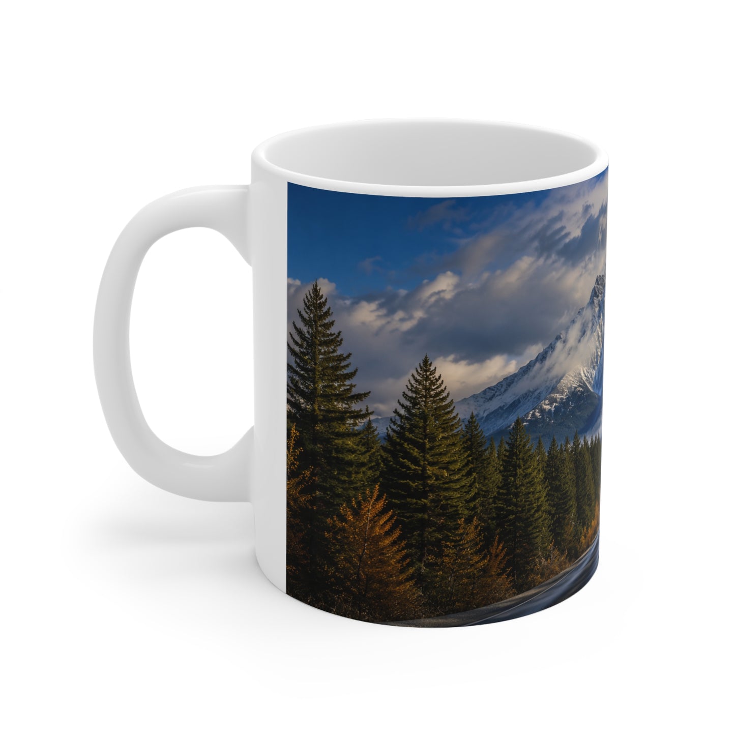 Scenic US Mountain Road Ceramic Coffee Mug — 11oz & 15oz