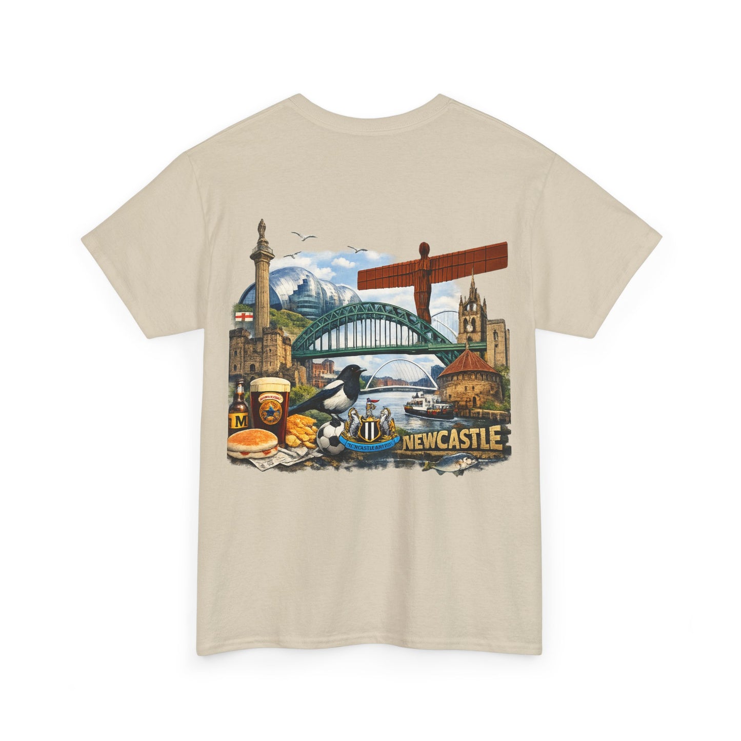 Newcastle Upon Tyne Landmark Tee — Vintage Cityscape T-Shirt