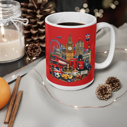 London Icons Coffee Mug — Red 11oz/15oz Ceramic Souvenir