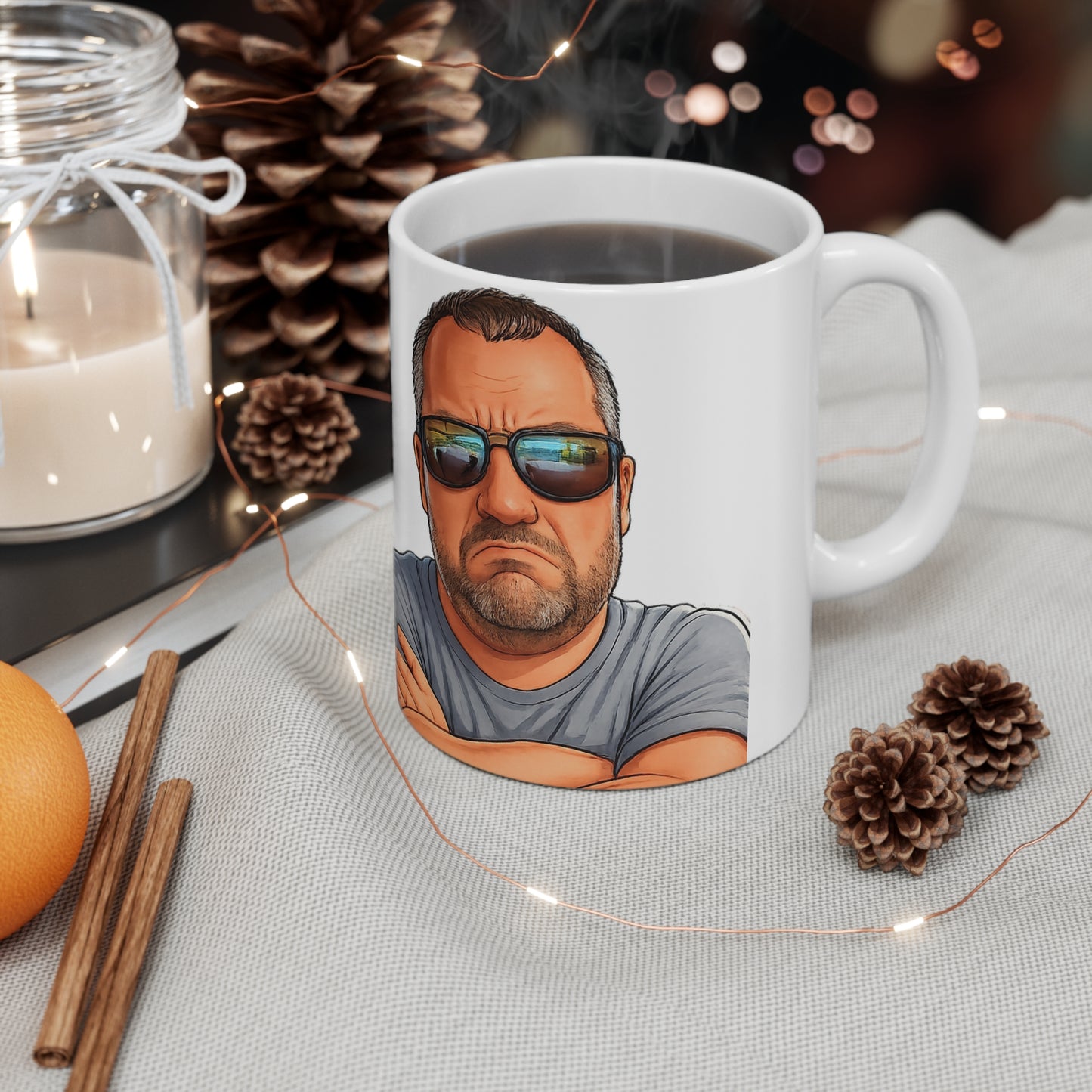 Grumpy Man Ceramic Coffee Cups, 11oz, 15oz
