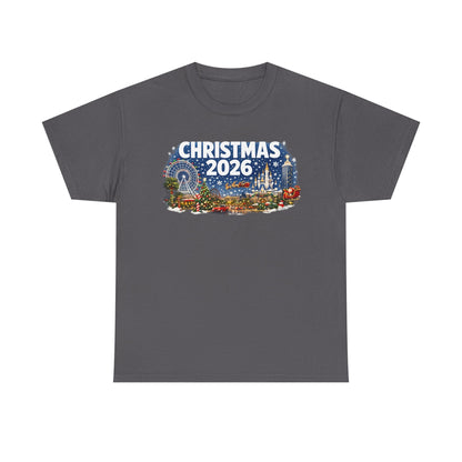 Christmas 2026 Holiday Tee — Festive Winter Village Graphic T-Shirt
