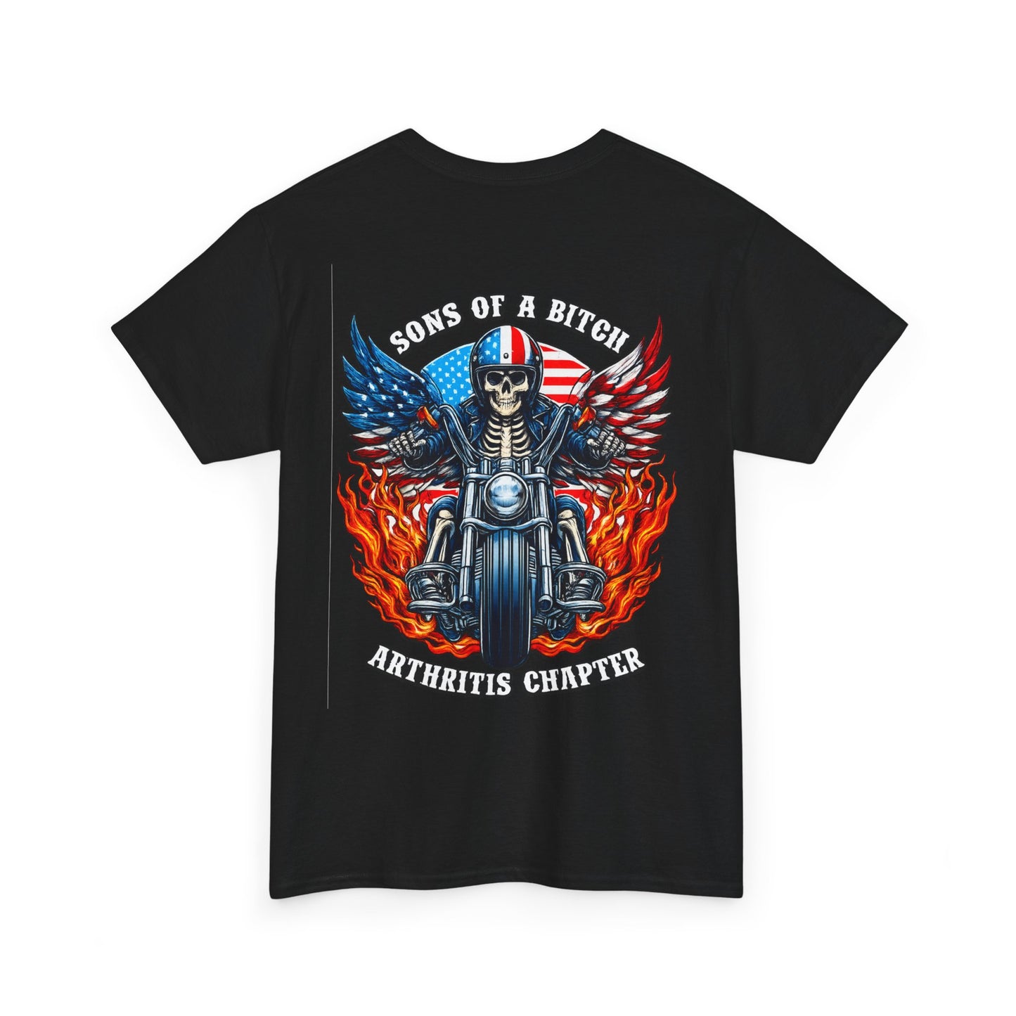 Motorcycle Skull Tee — "Sons of a B***h" Patriotic Biker Shirt