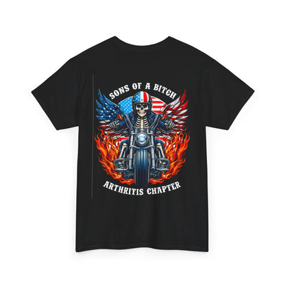 Motorcycle Skull Tee — "Sons of a B***h" Patriotic Biker Shirt