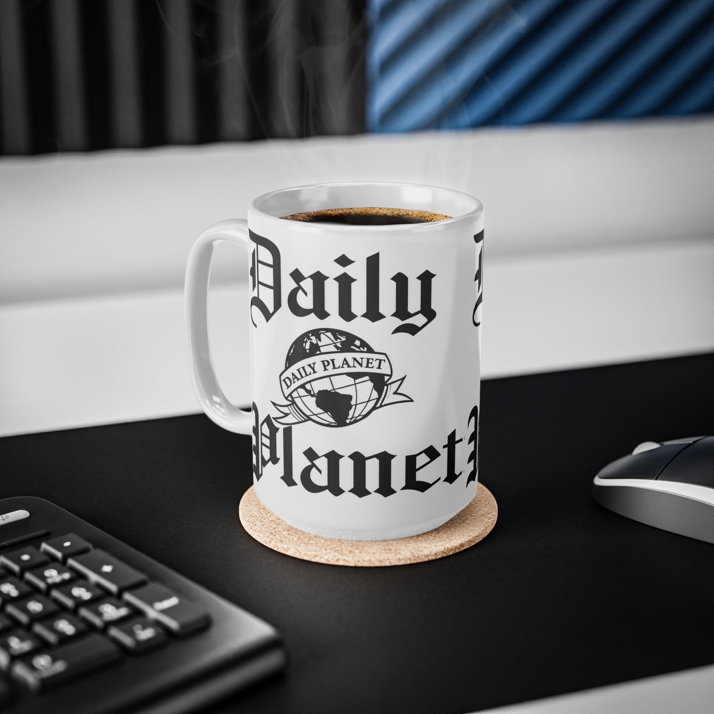 Daily Planet Logo Coffee Mug — Retro Newsroom 11oz/15oz Ceramic
