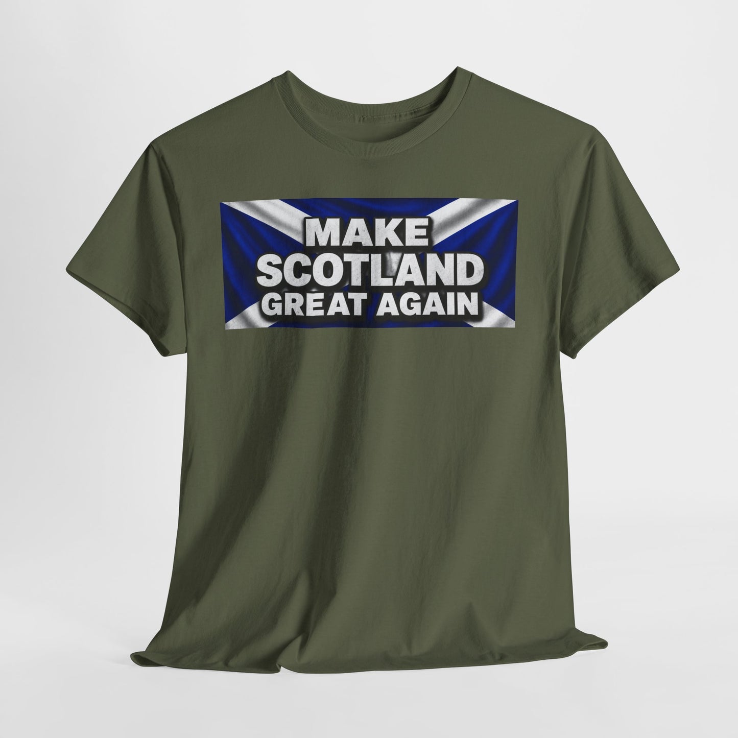 Make Scotland Great Again T‑Shirt — Scottish Flag Slogan Tee
