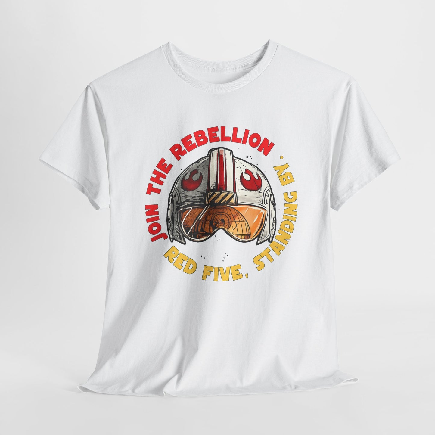 Rebel Pilot T-Shirt — "Join the Rebellion, Red Five" Vintage Helmet Design