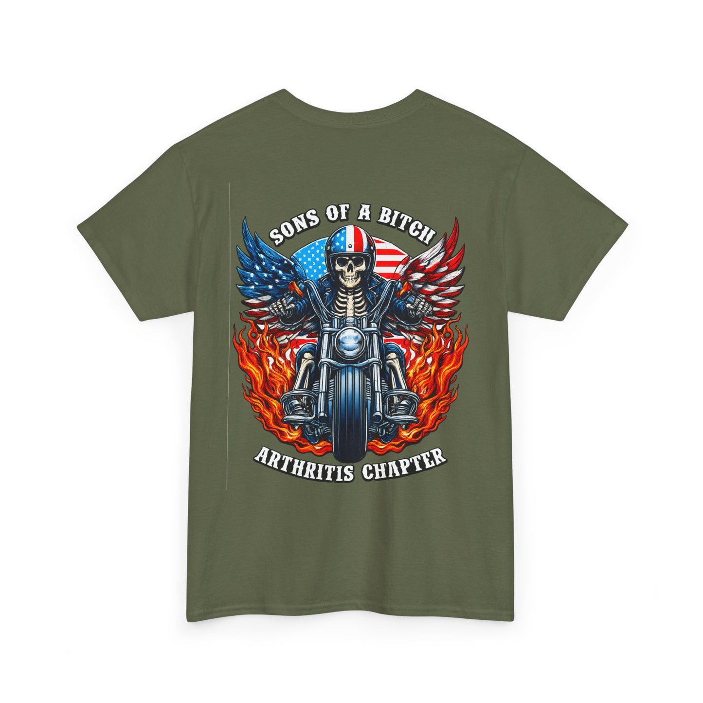 Motorcycle Skull Tee — "Sons of a B***h" Patriotic Biker Shirt