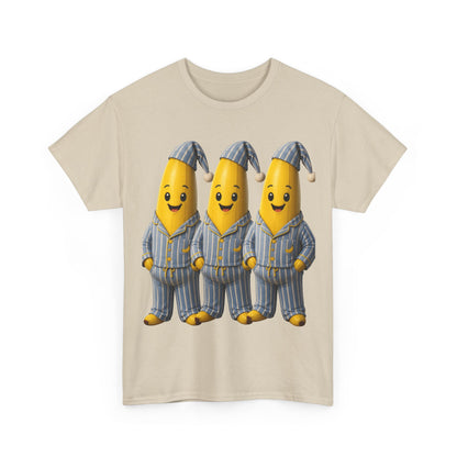 Bananas in Pyjamas – Three Smiling Bananas in Striped Pajamas Graphic T-Shirt
