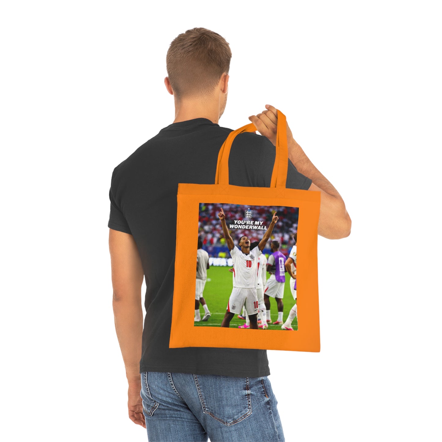 Jude Bellingham England Celebration Cotton Tote — "You're My Wonderwall" Stadium Photo Bag