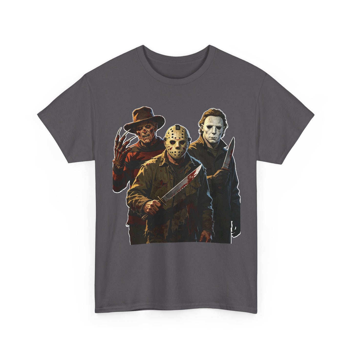 Horror Icons T-Shirt — Freddy, Jason & Michael Trio Graphic Tee