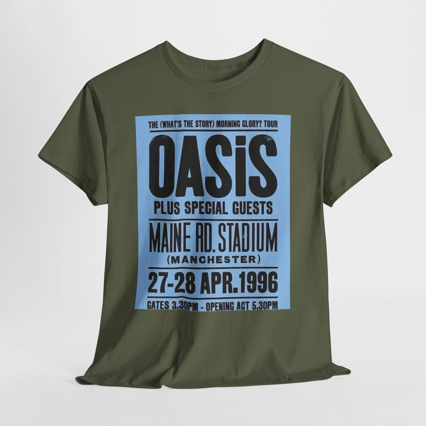 Oasis 1996 Maine Road Tour Poster T‑Shirt — Maine Rd. Stadium Concert Tee