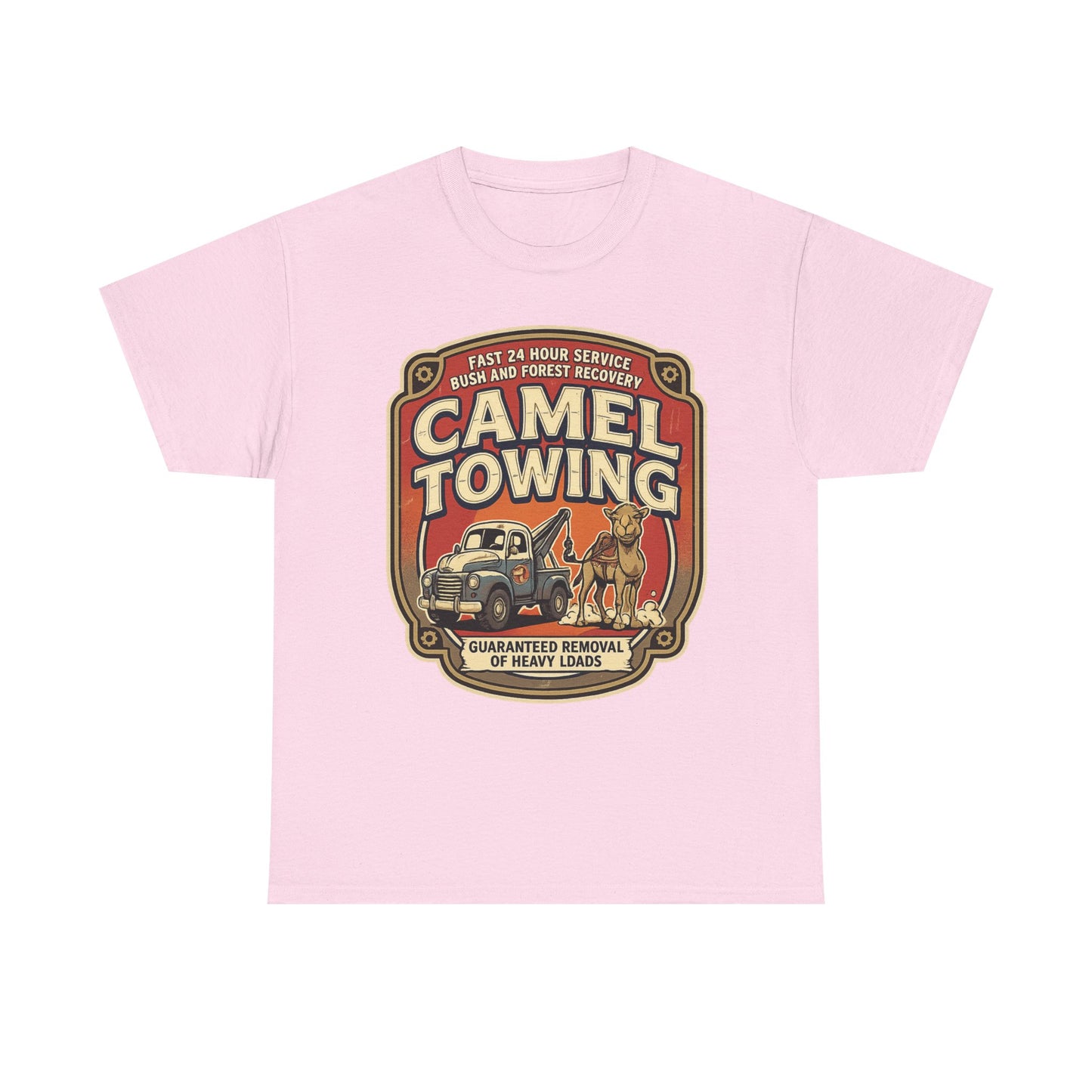 Camel Towing Tee — Vintage Desert Tow Truck Graphic T-Shirt