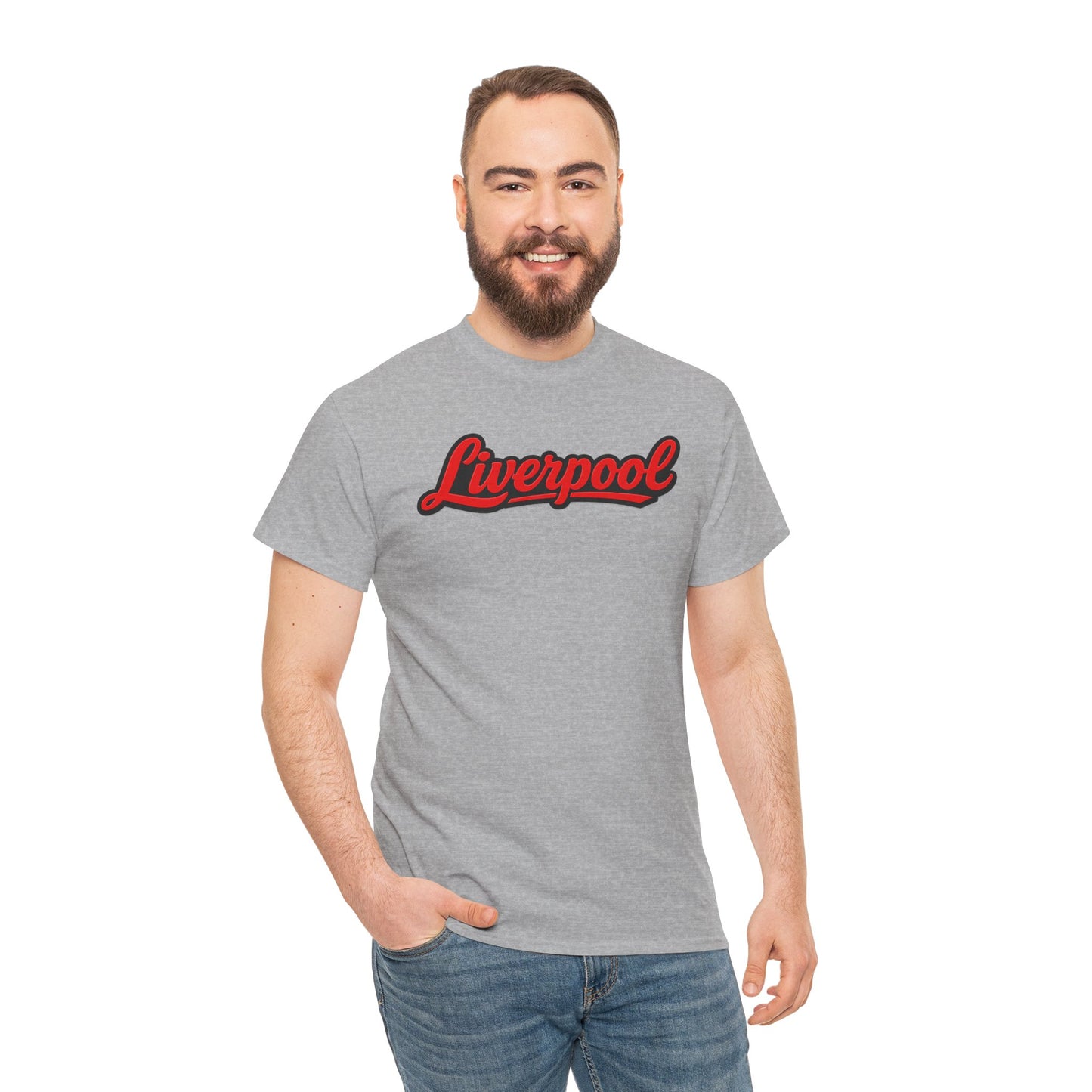 Liverpool Script T-Shirt — Retro Red Script Football Fan Tee