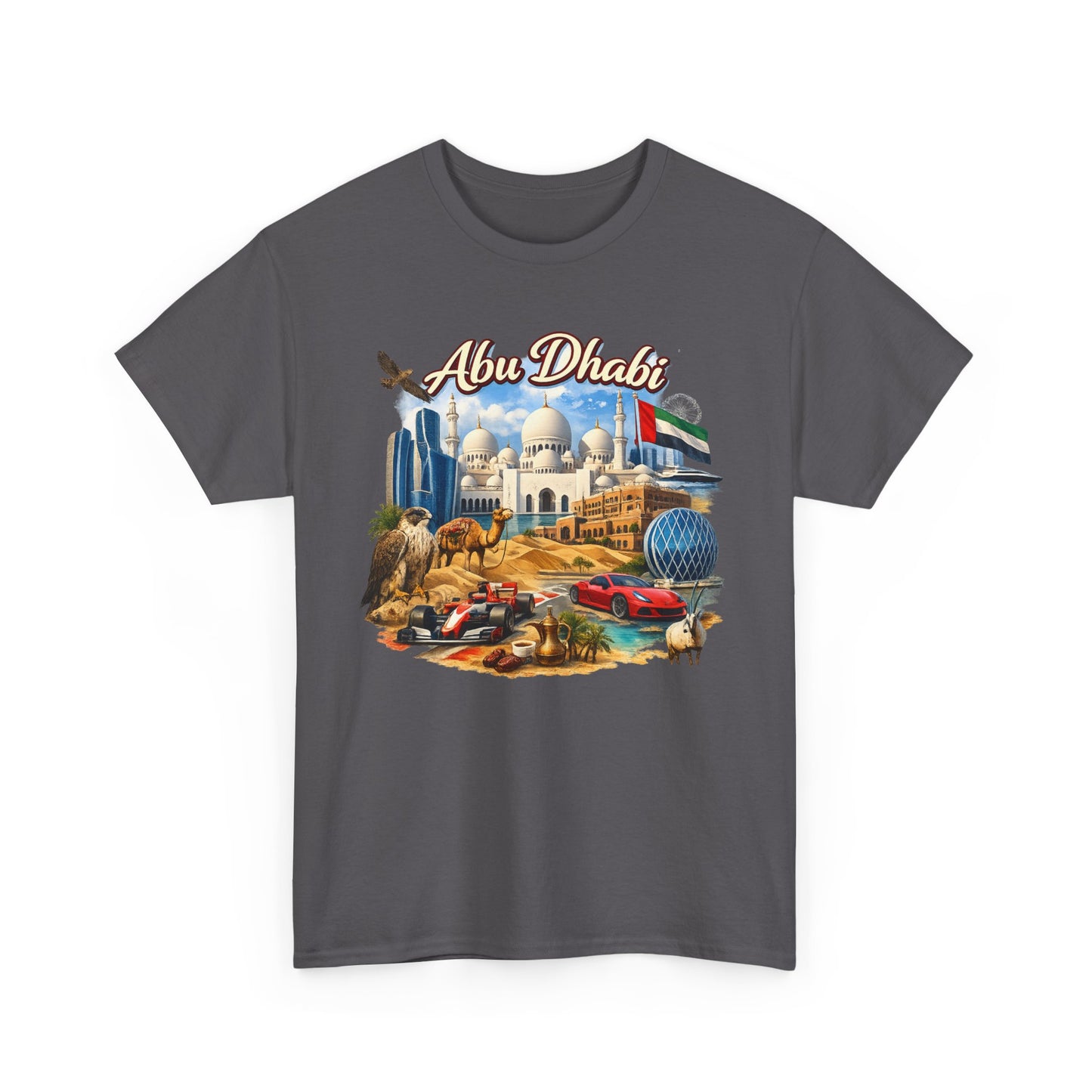 Abu Dhabi Landmark Collage T-Shirt — UAE Travel Souvenir Tee