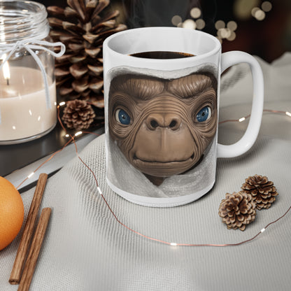 E.T. Face Ceramic Coffee Mug — Retro Sci‑Fi Alien Design, 11oz & 15oz