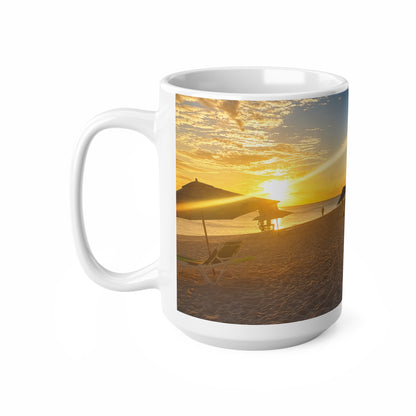 Barbados Beach Sunrise Coffee Mug — Tropical Palm Sunset Ceramic Mug (11oz & 15oz)