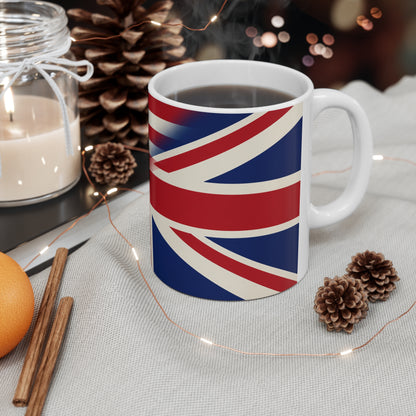 USA / UK British Flag Ceramic Coffee Mug — USA & UK Union Double-Sided 11oz/15oz
