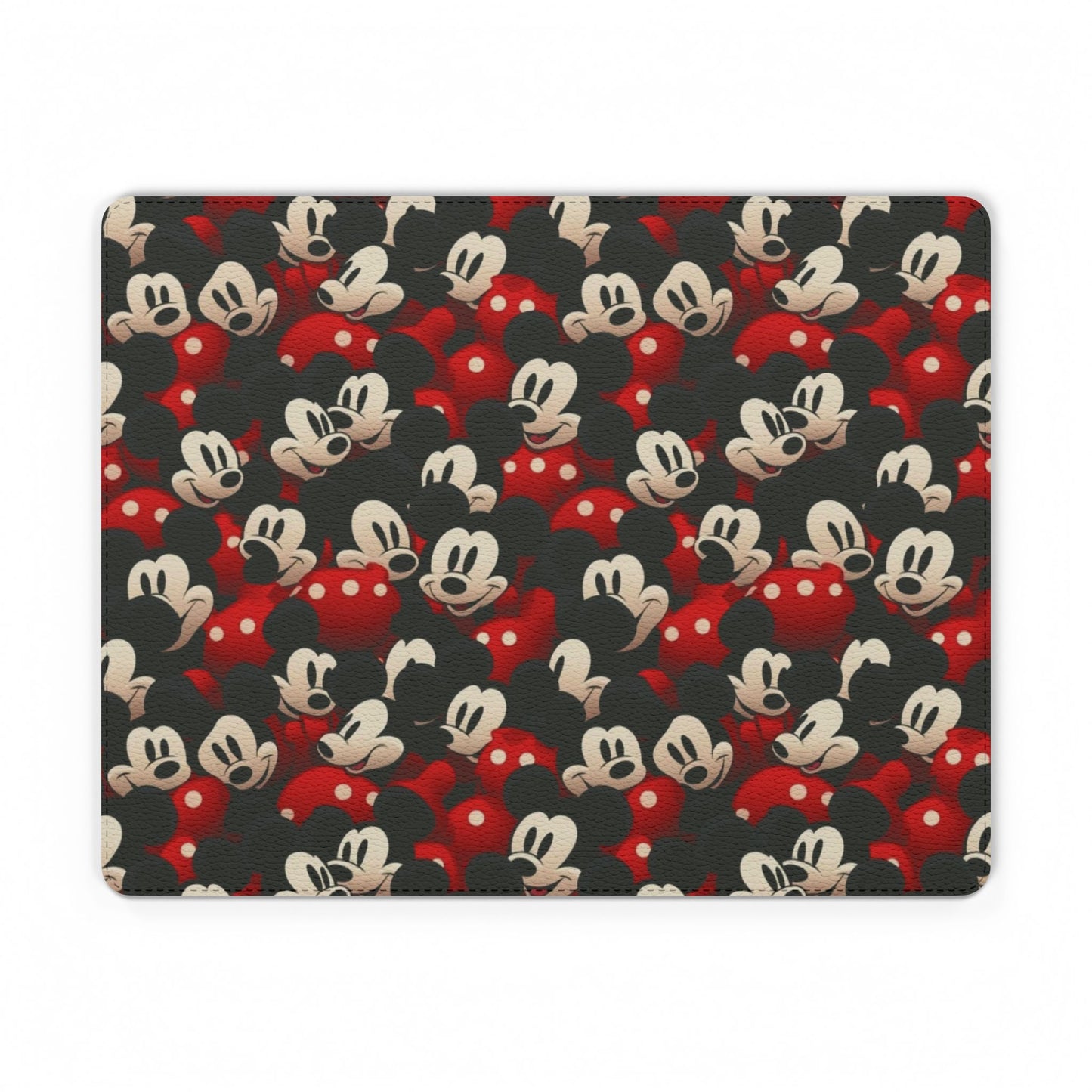 Mickey Mouse Pattern PU Leather Mouse Mat — Retro Cartoon Gaming Desk Pad
