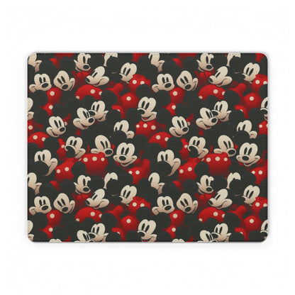 Mickey Mouse Pattern PU Leather Mouse Mat — Retro Cartoon Gaming Desk Pad