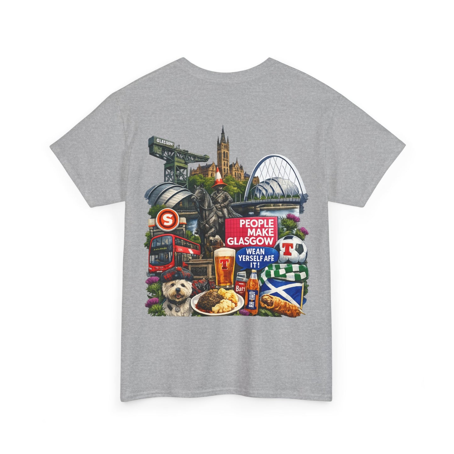 Glasgow Collage T-Shirt — "People Make Glasgow" Scottish City Souvenir Tee