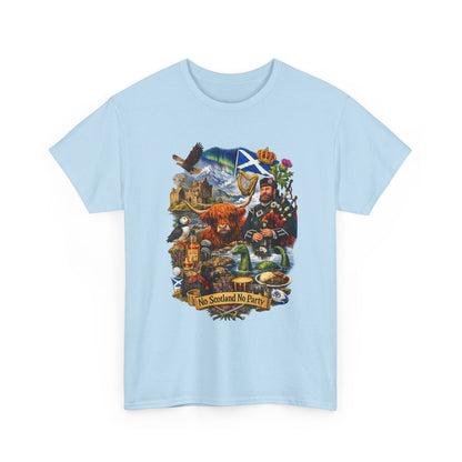 Scotland Collage T-Shirt — "No Scotland No Party" Scottish Heritage Tee
