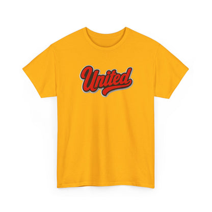United Retro Script Tee — Vintage Red Logo T‑Shirt