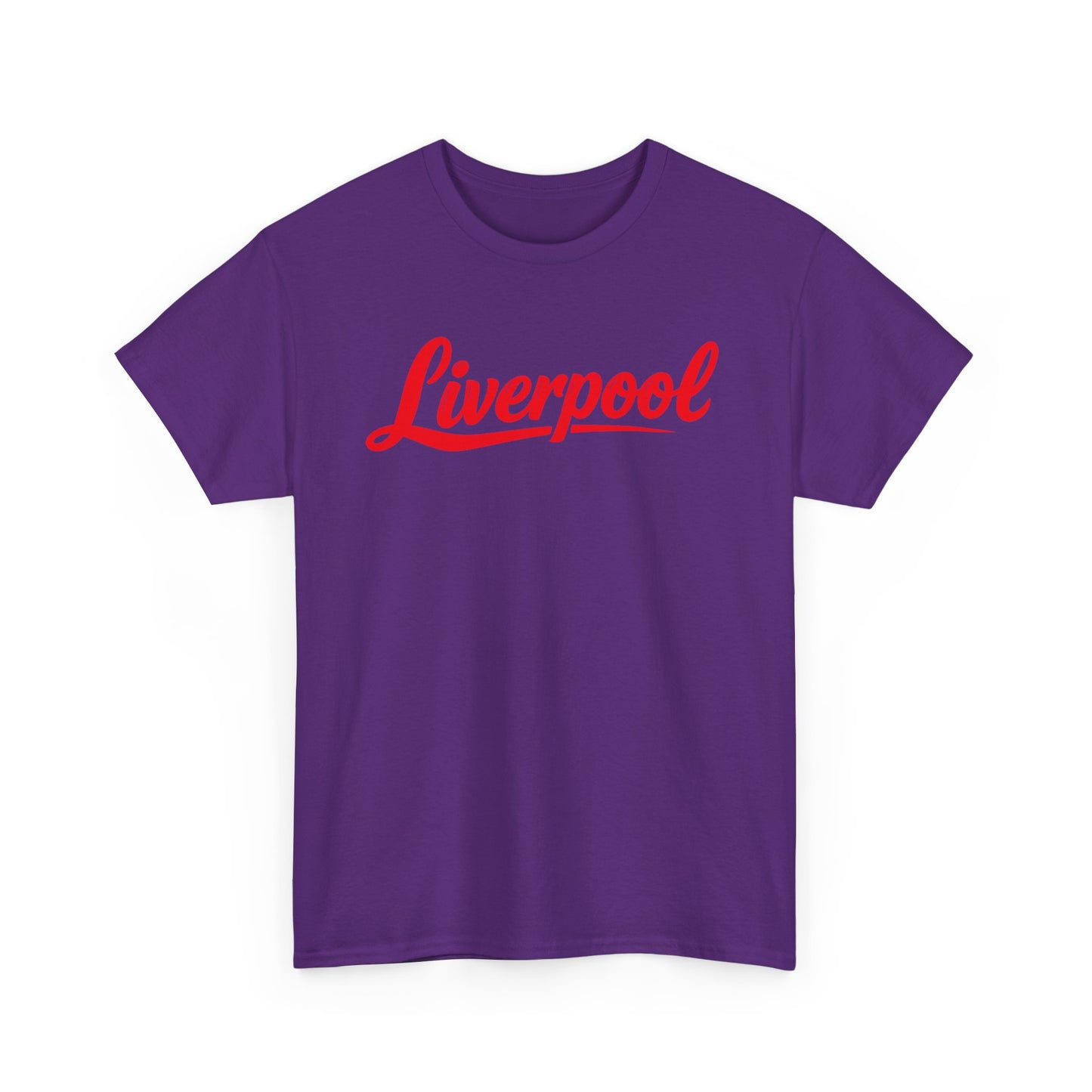 Liverpool Script T-Shirt — Retro Red Logo Tee for Fans
