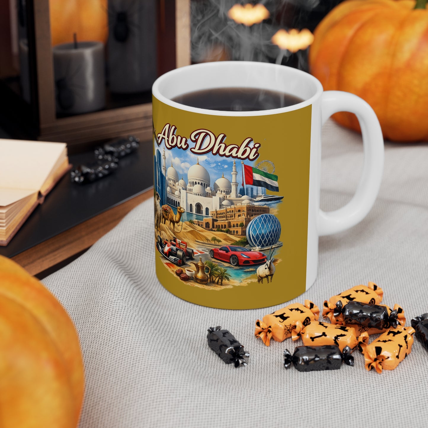 Abu Dhabi Skyline Ceramic Mug — 11oz & 15oz Souvenir Coffee Cup