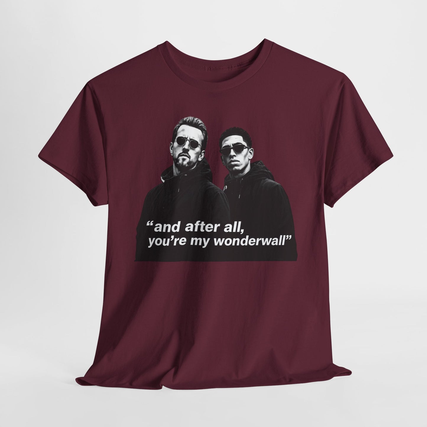 Kane and Bellingham Wonderwall Lyric T-Shirt — ‘and after all, you’re my wonderwall’ Retro Band Tee