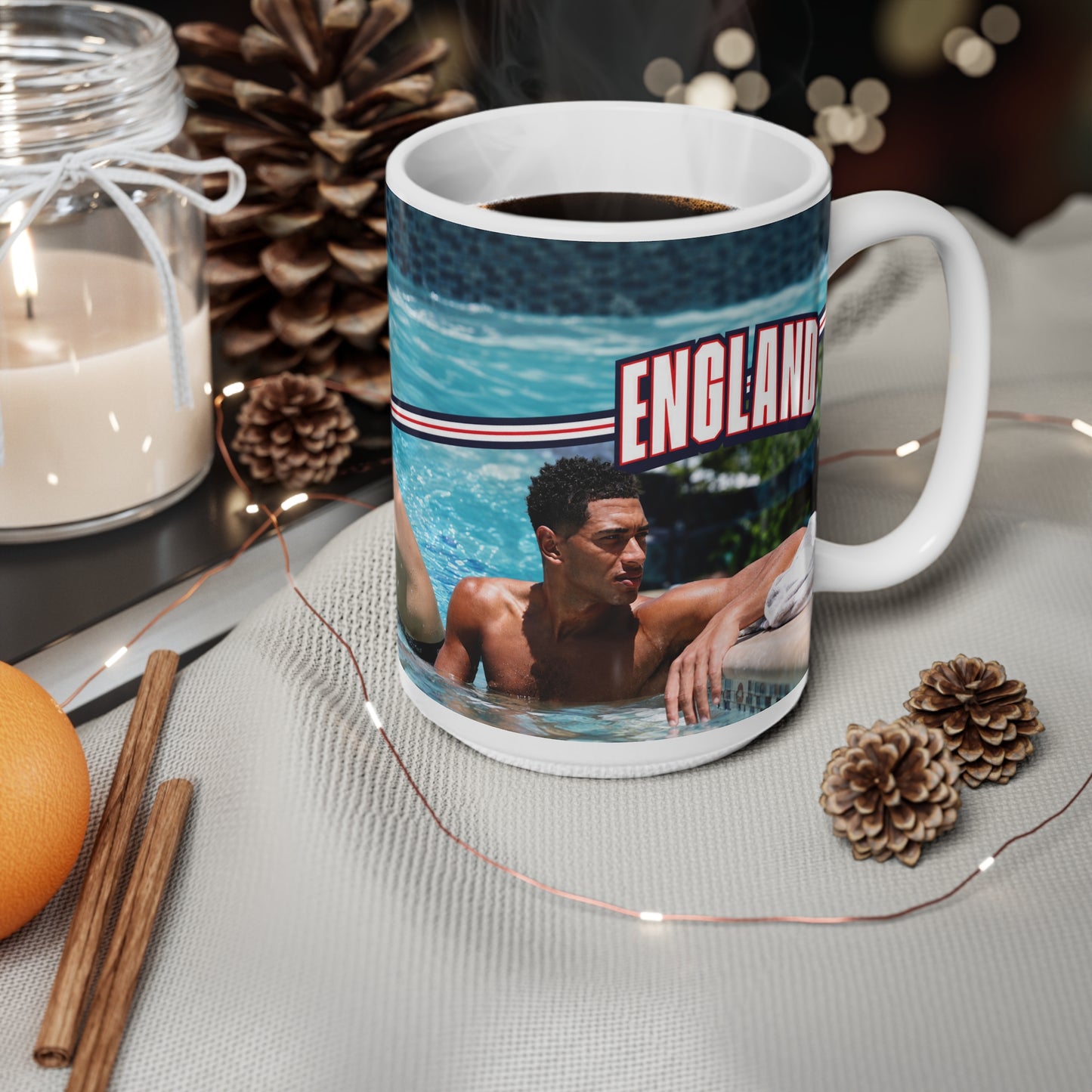 England Photo Pool Party Coffee Mug — Ceramic 11oz & 15oz