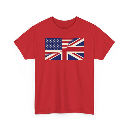 USA-UK Flag Graphic Tee — American British Union Jack Mashup T-Shirt