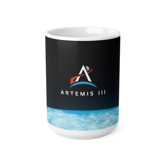 Artemis III Logo Ceramic Coffee Mug — Space Mission 11oz & 15oz