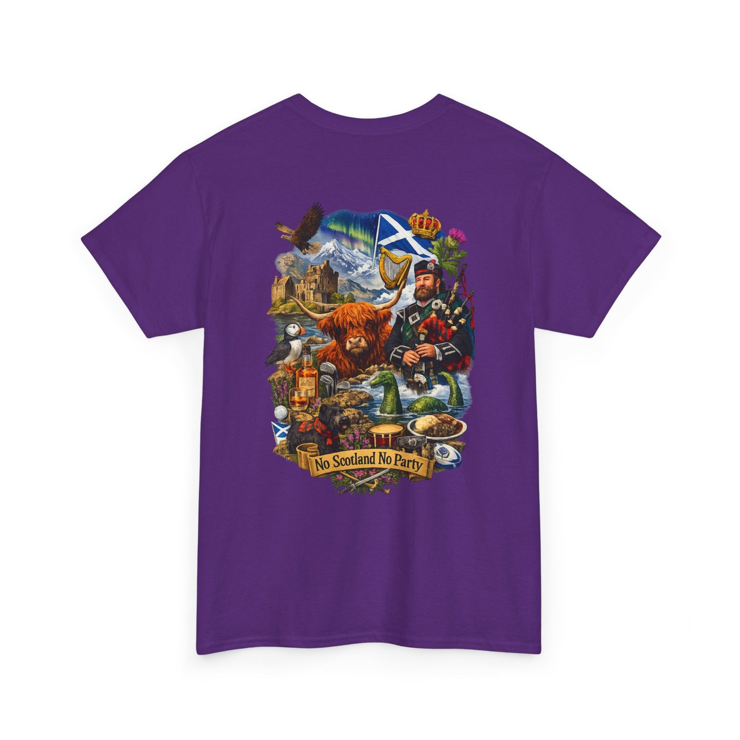 Scotland Collage T-Shirt — "No Scotland No Party" Scottish Heritage Tee