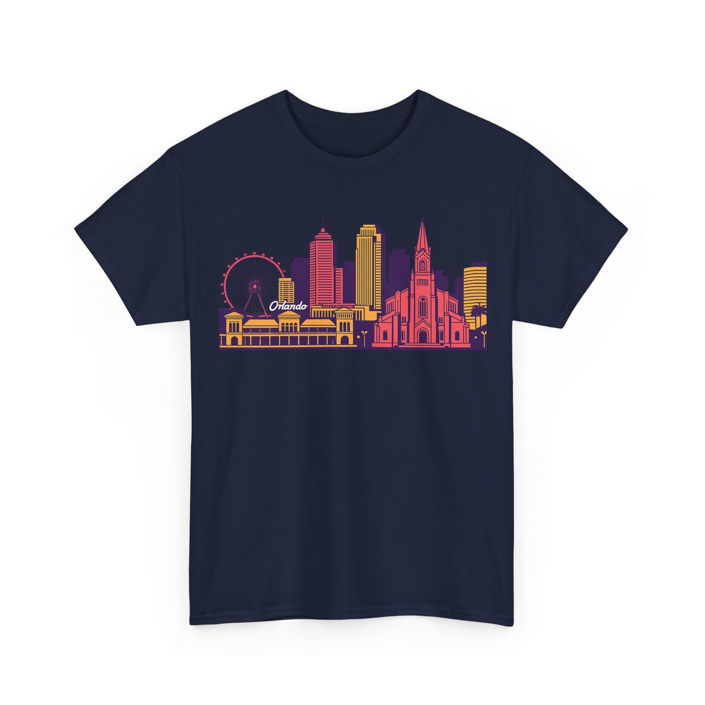 Orlando City Skyline T-Shirt — Colorful Urban Landmark Graphic Tee