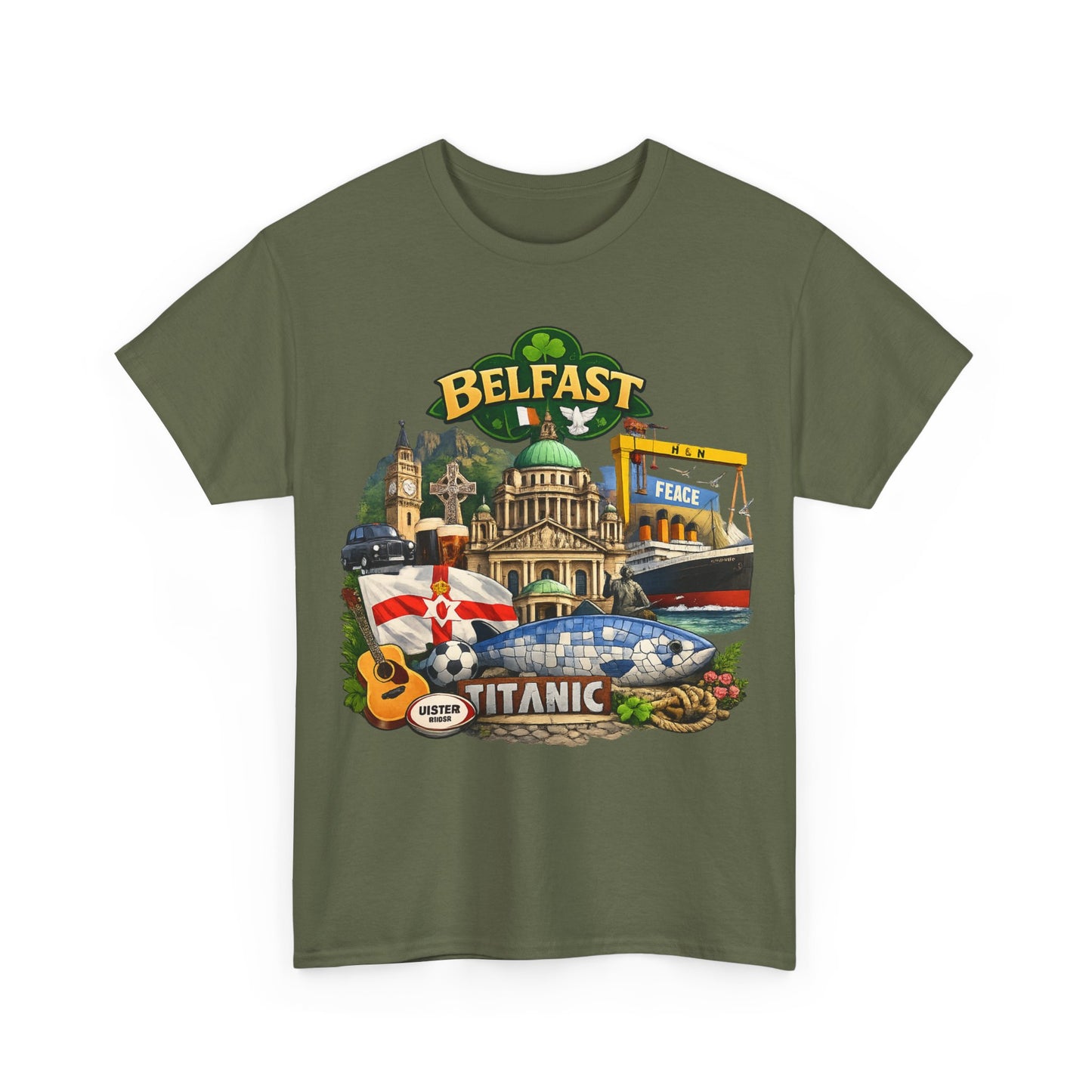 Belfast Collage T-Shirt – Titanic & City Landmarks Souvenir Tee