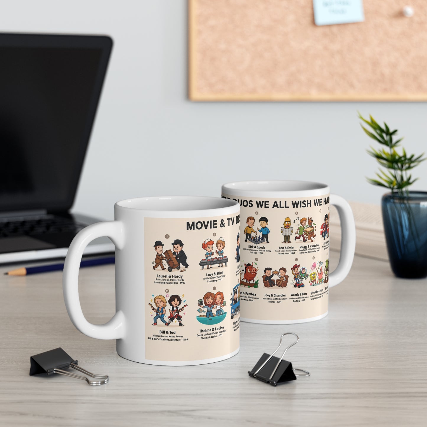 Best Friend Duos Coffee Mug — Vintage Club Championship Medal Design (11oz & 15oz)