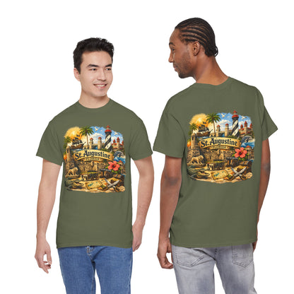 St. Augustine Florida Vintage Travel Tee — Retro Beach & Lighthouse Souvenir T-Shirt