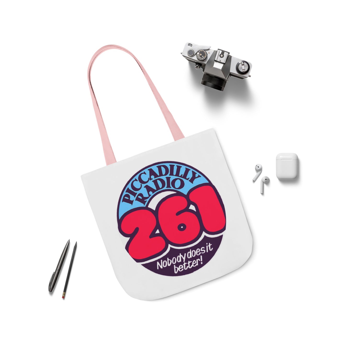 Tote Bag — Retro 'Piccadilly Radio 261' Vintage Logo Canvas Tote