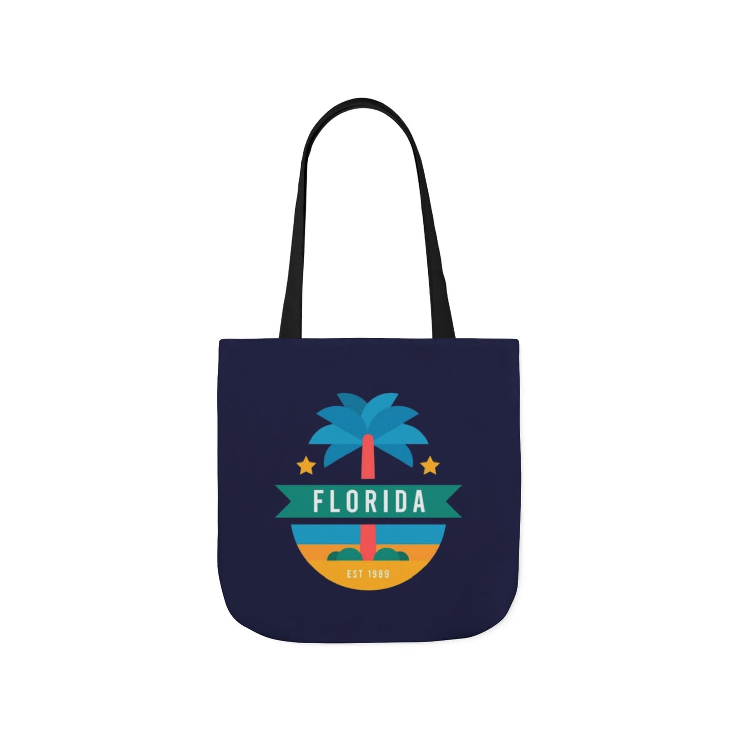 Florida Palm Beach Canvas Tote Bag — Retro Sunshine Travel Tote