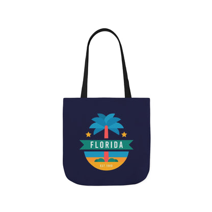 Florida Palm Beach Canvas Tote Bag — Retro Sunshine Travel Tote