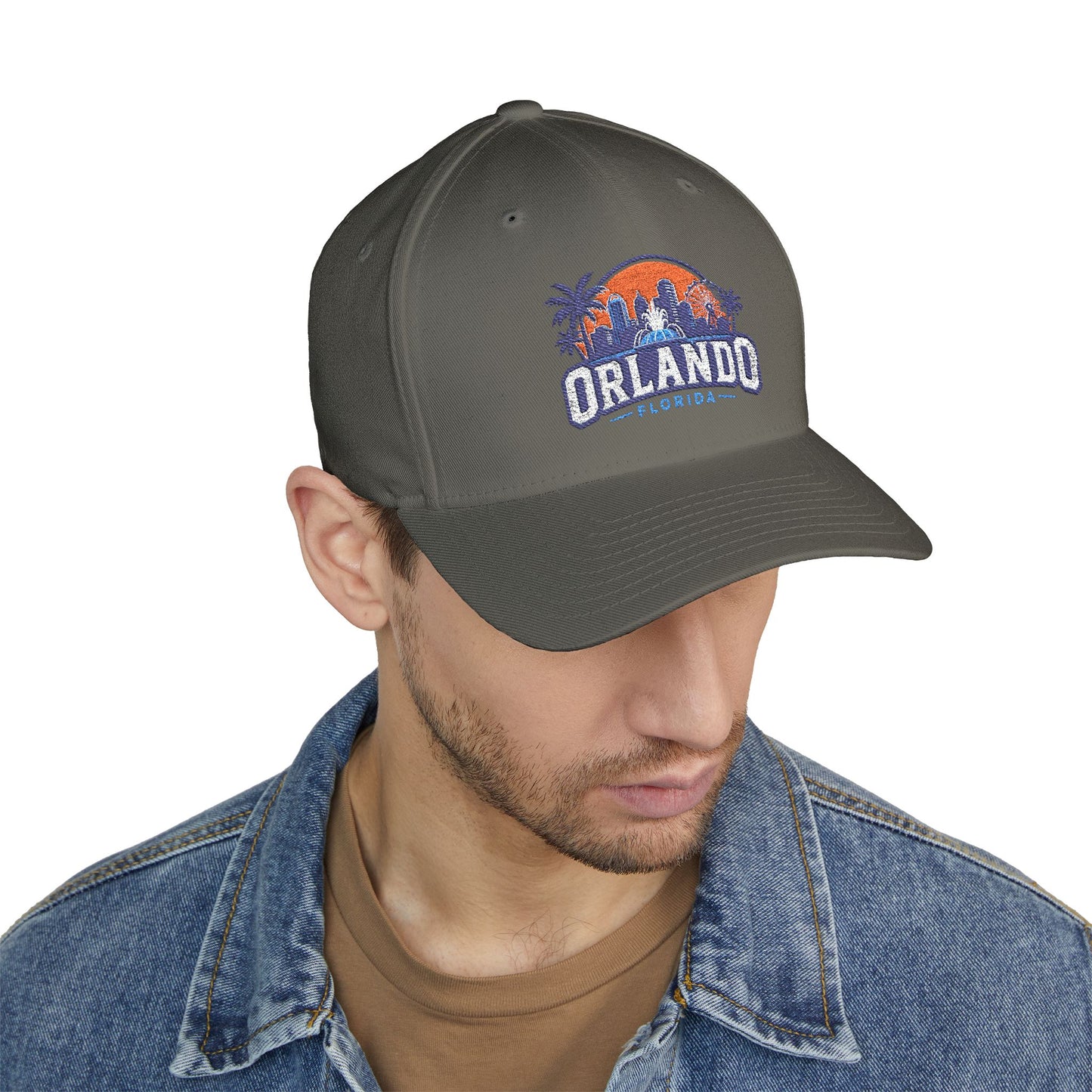 Orlando Florida Embroidered Baseball Cap — Sunset Skyline Hat