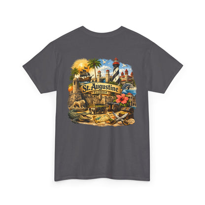 St. Augustine Florida Vintage Travel Tee — Retro Beach & Lighthouse Souvenir T-Shirt