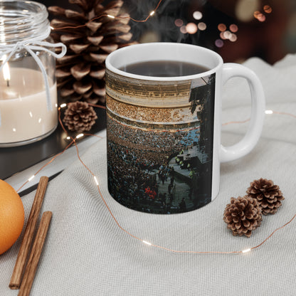 Oasis At Maine Road Concert Crowd Photo Mug — Live Stadium Panorama Ceramic Coffee Cup (11oz & 15oz)