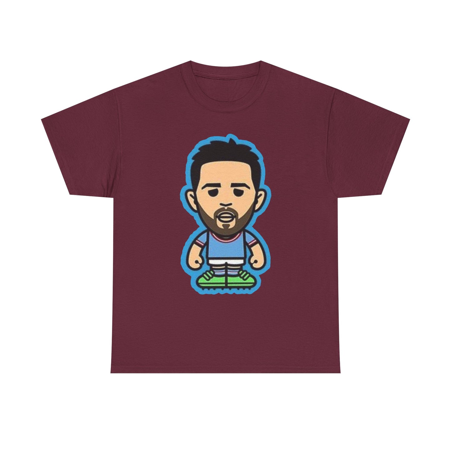 Bernardo Silva Manchester City Legend Graphic Tee — Player Cartoon Front & Tribute Poster Back