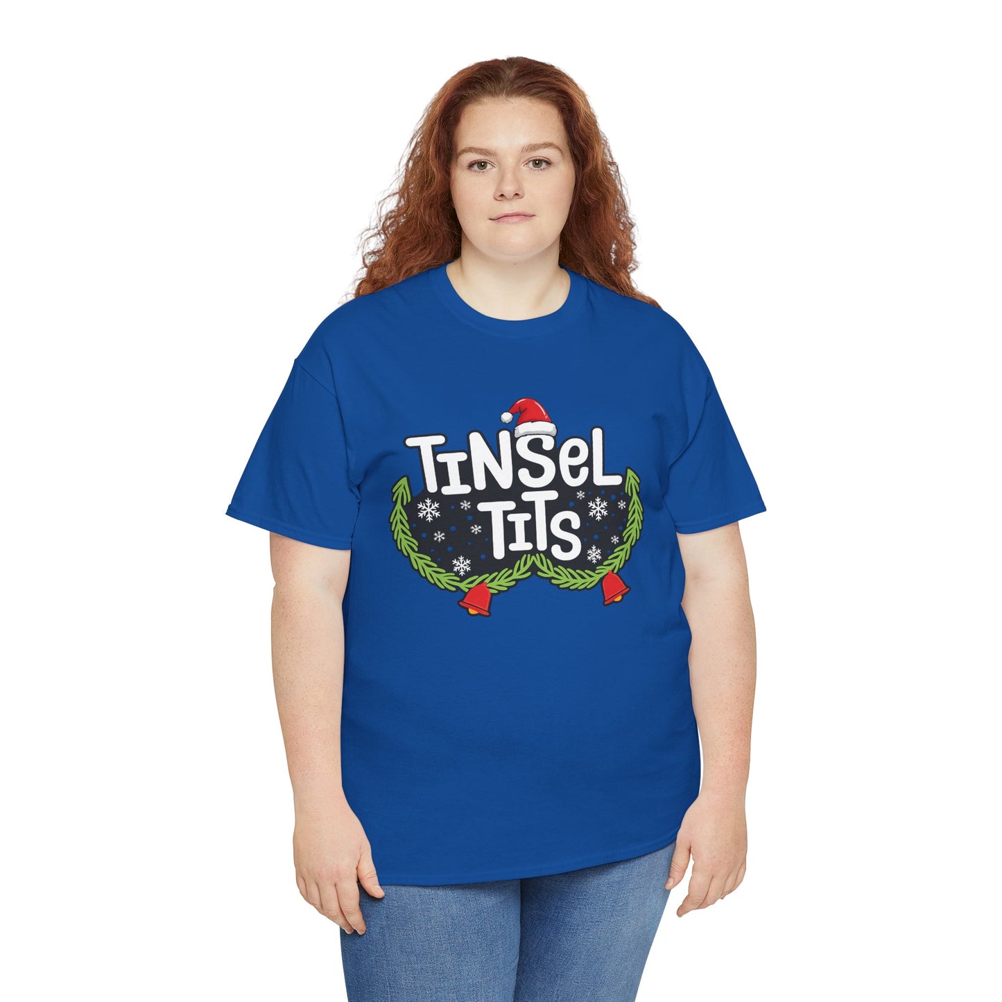 T-Shirt — "Tinsel Tits" Funny Christmas Wreath Holiday Tee