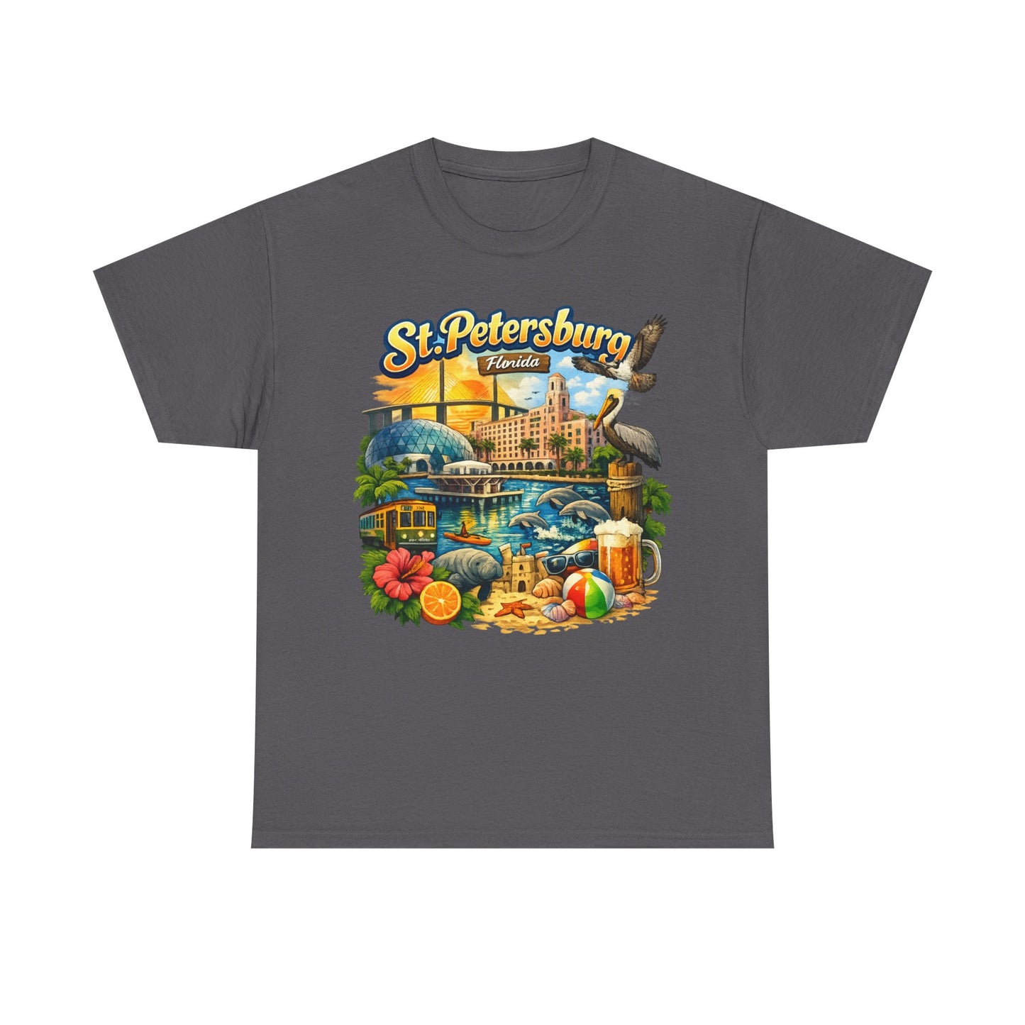 St. Petersburg Florida Retro Beach Scene T-Shirt