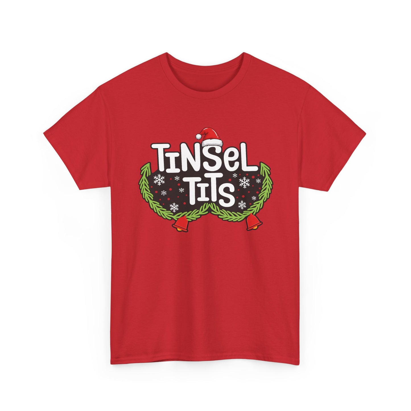 T-Shirt — "Tinsel Tits" Funny Christmas Wreath Holiday Tee
